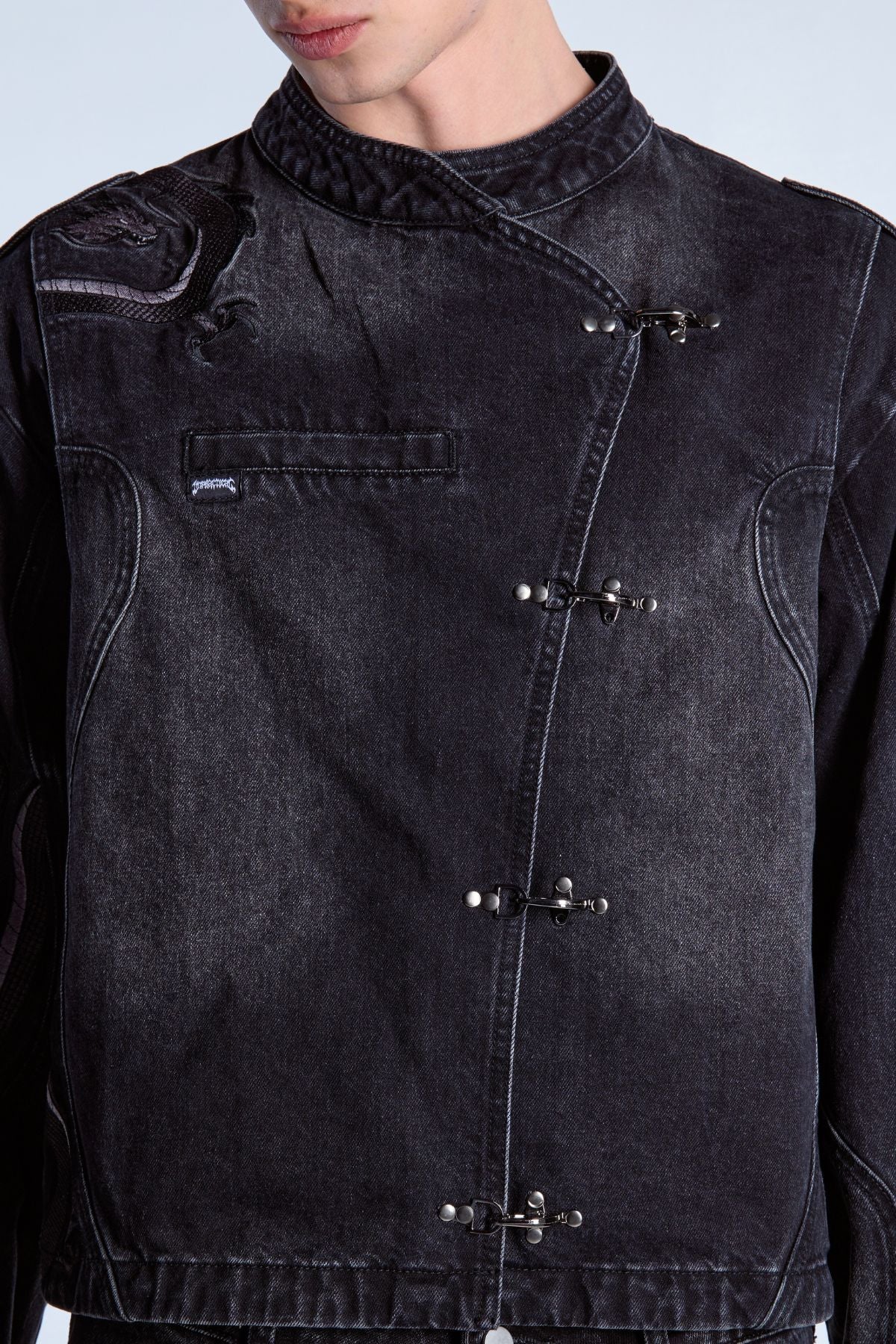 Dragon Denim Jacket Black - Image 5