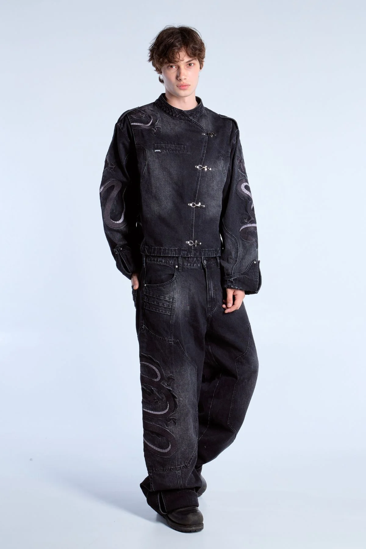 Dragon Denim Jacket Black - Image 6