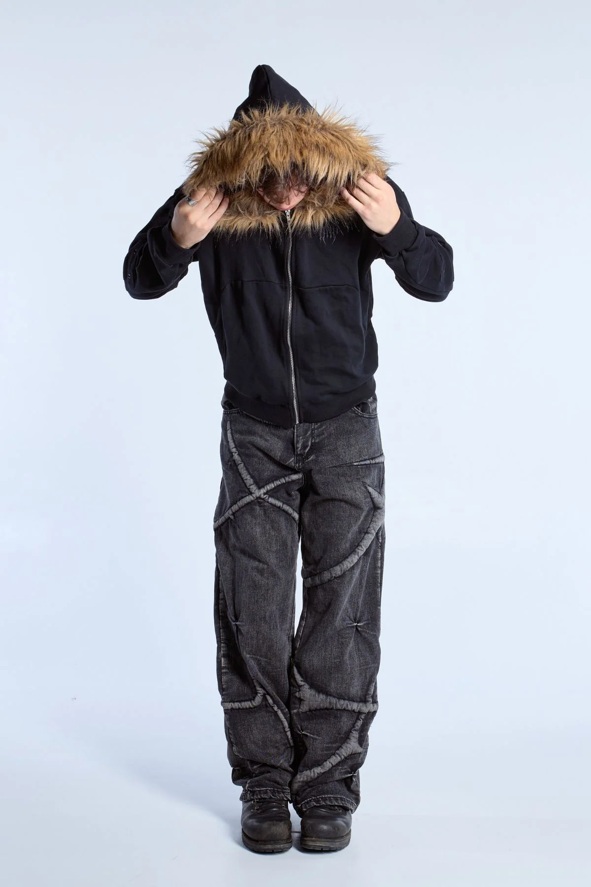 Noire Fur Zip Hoodie - Image 3