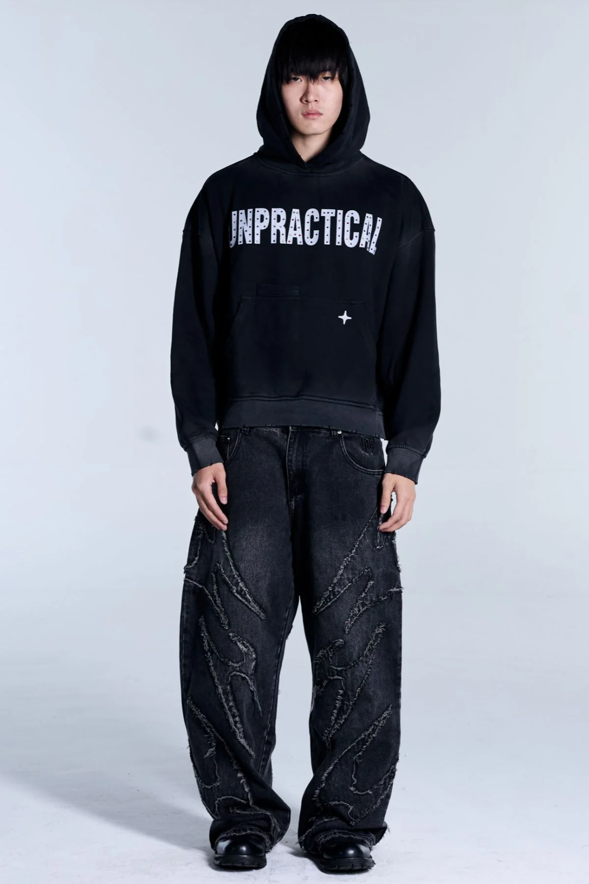 Rhinestone Hoodie Black - Image 6
