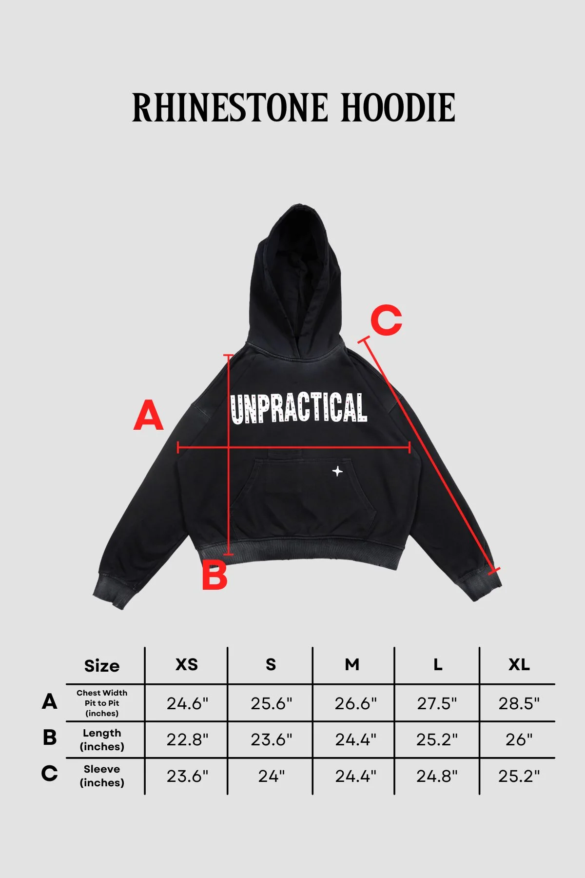 Rhinestone Hoodie Black - Image 8