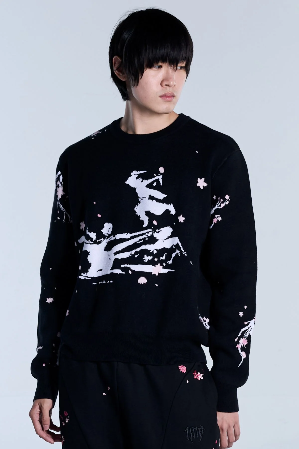 Sakura Black Knit Sweater - Image 5