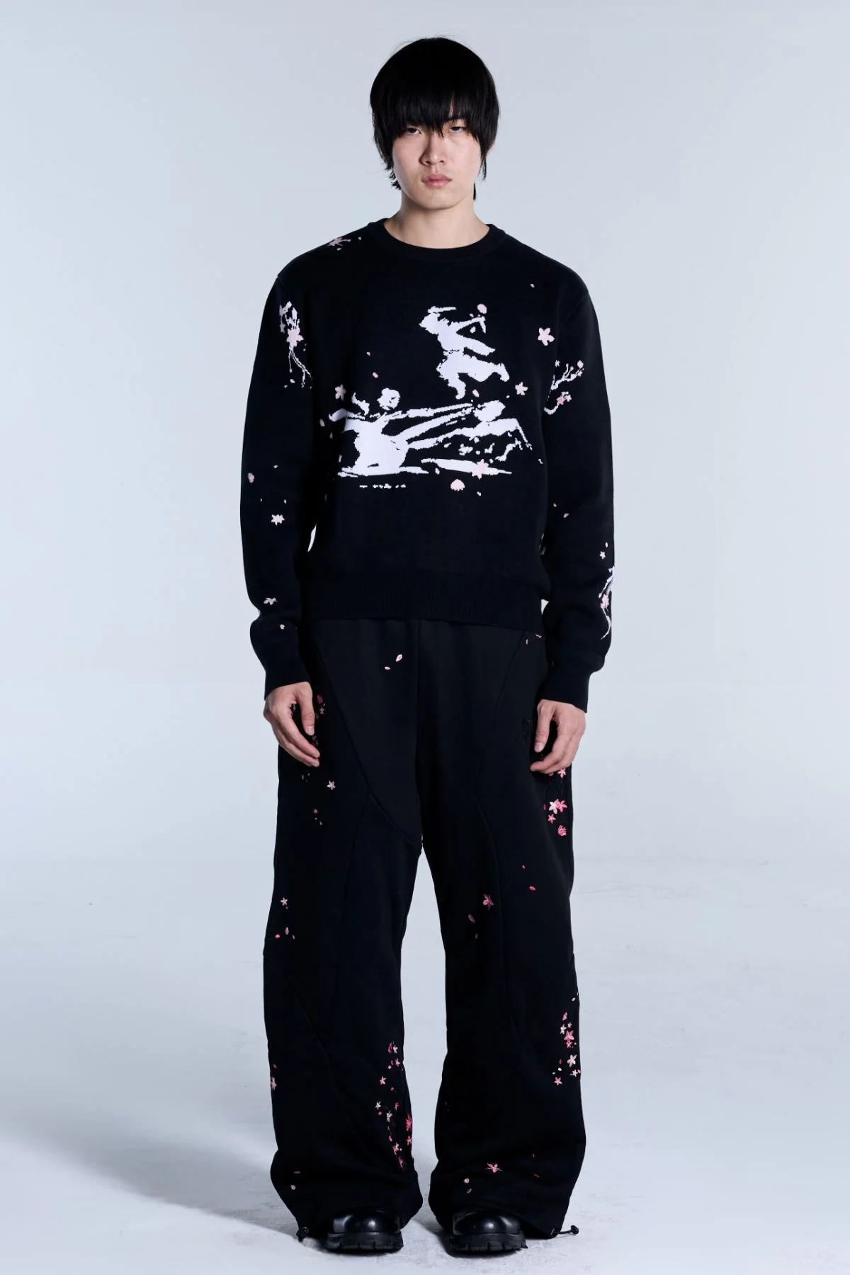 Sakura Black Knit Sweater - Image 6