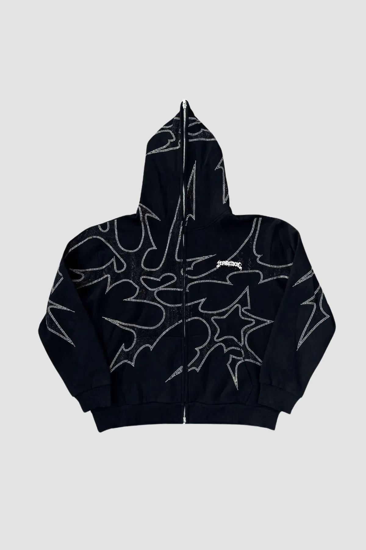 THORNS ZIP HOODIE BLACK - Image 4