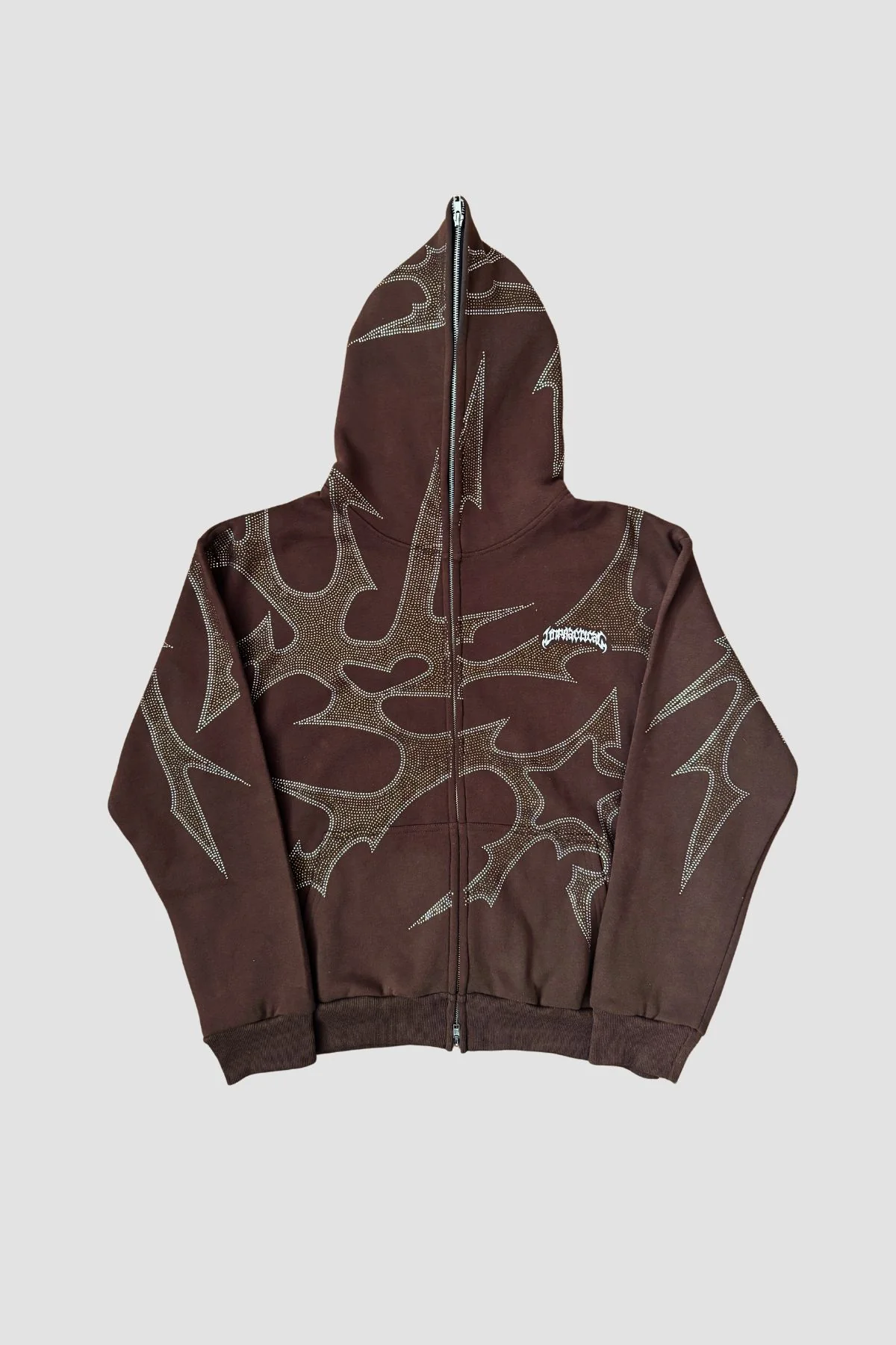THORNS ZIP HOODIE BROWN - Image 4