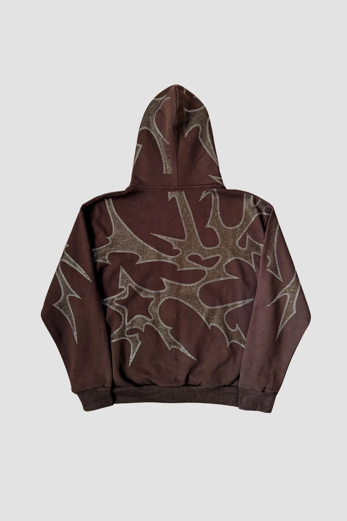 THORNS ZIP HOODIE BROWN - Image 5